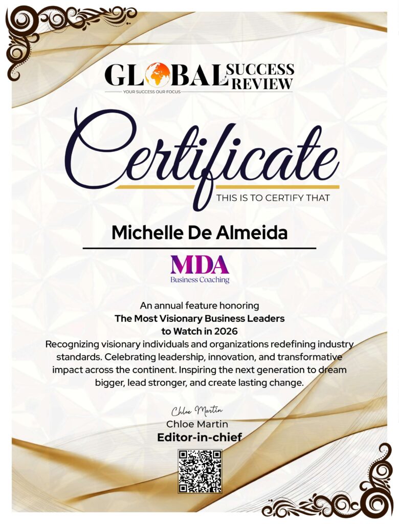 Michelle De Almeida certificate_the global success review magazine