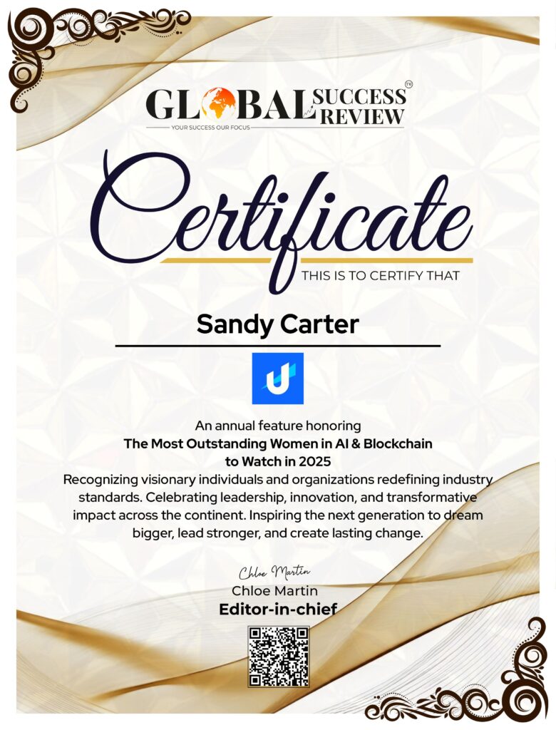 Sandy Carter certificate_the global success review magazine