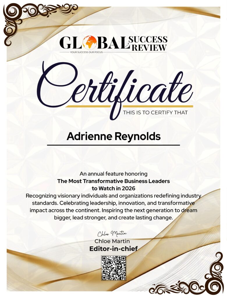 Adrienne Reynolds certificate_The Global Success Review Magazine