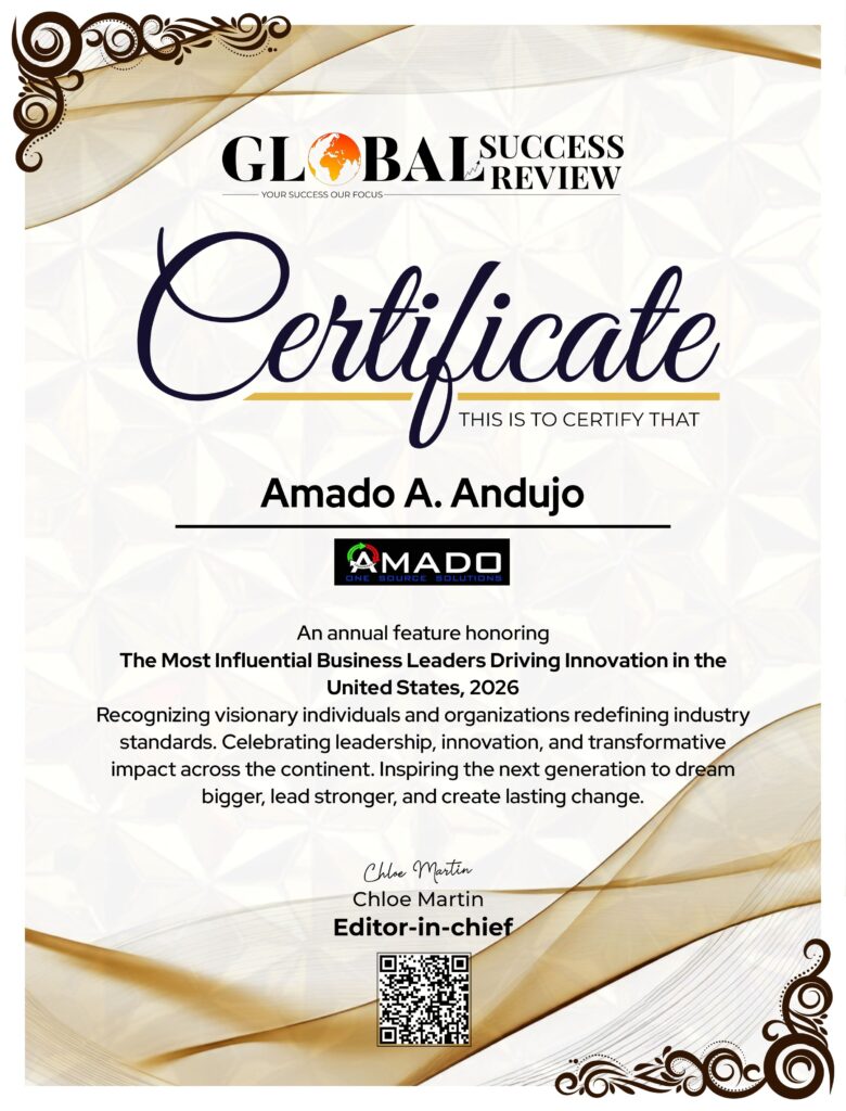 Amado A. Andujo certificate_The Global Success Review Magazine