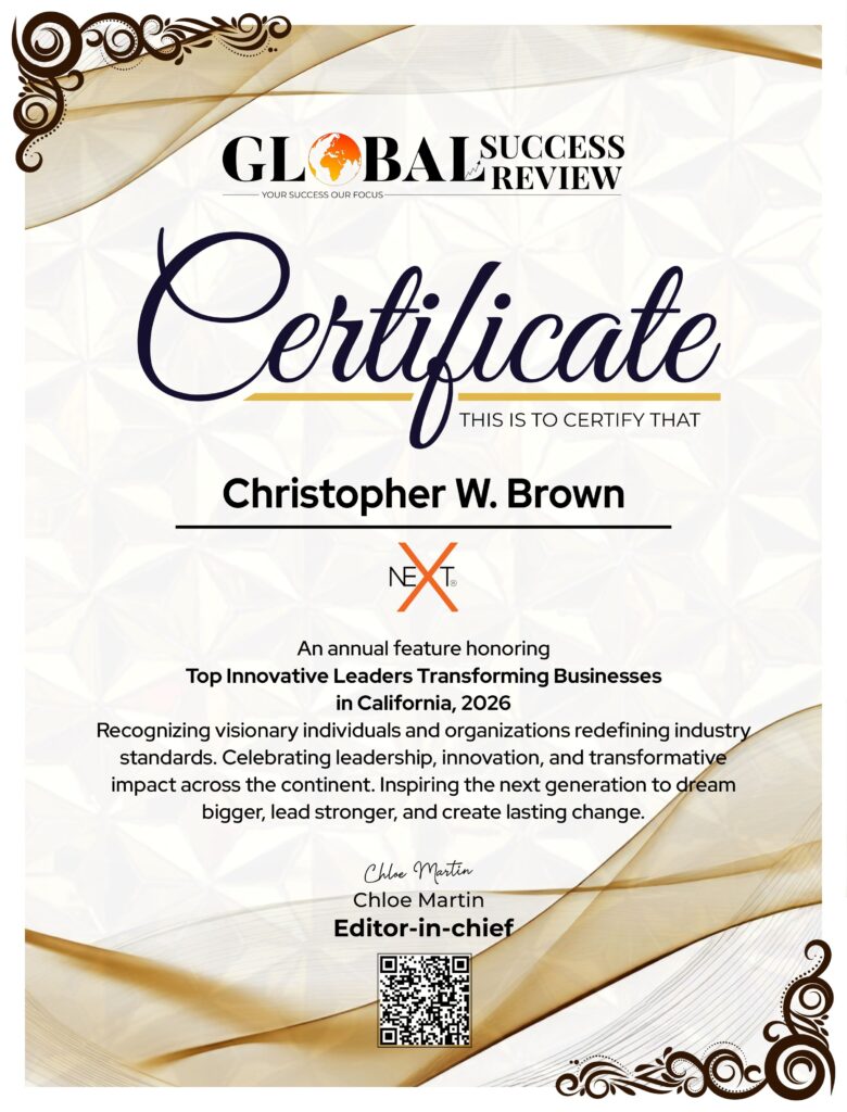 Christopher W. Brown certificate_The Global Success Review Magazine