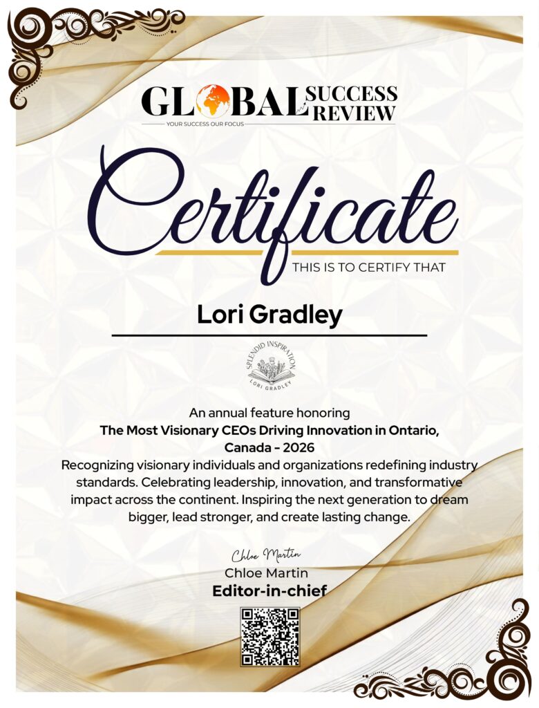 Lori Gradley certificate The Global Success Review Magazine
