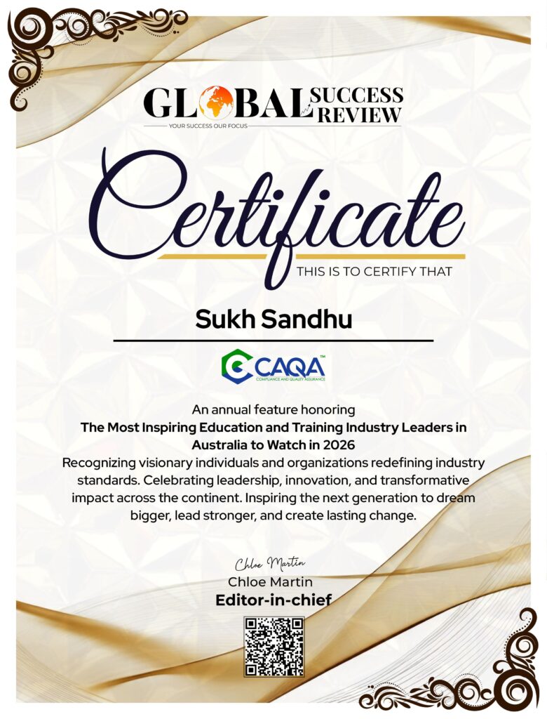 Sukh Sandhu certificate The Global Success Review Magazine