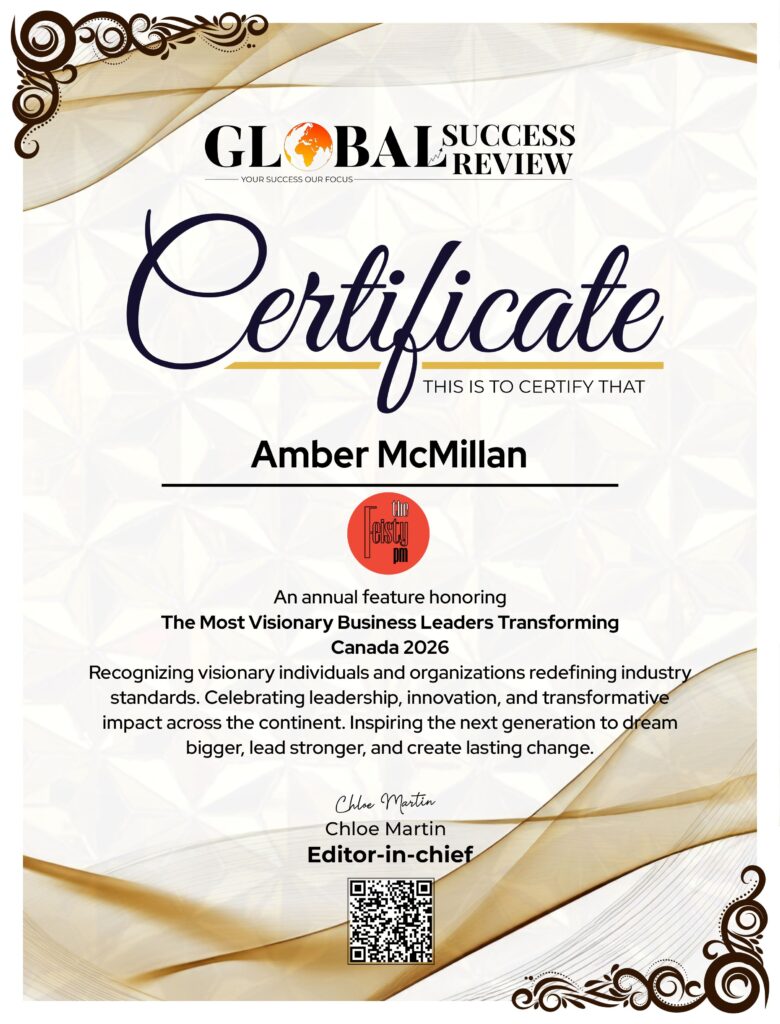 Amber McMillan certificate_The Global Success Review Magazine