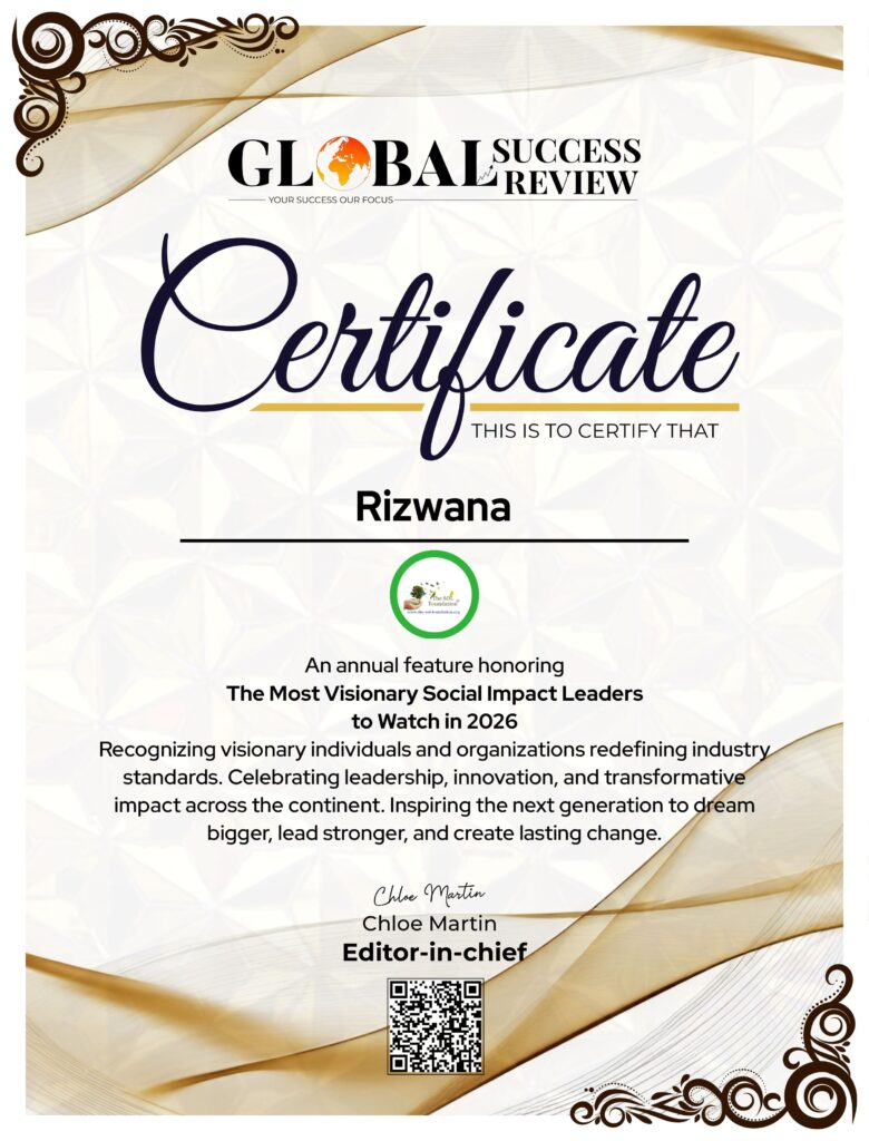 Rizwana certificate_The Global Success Review Magazine