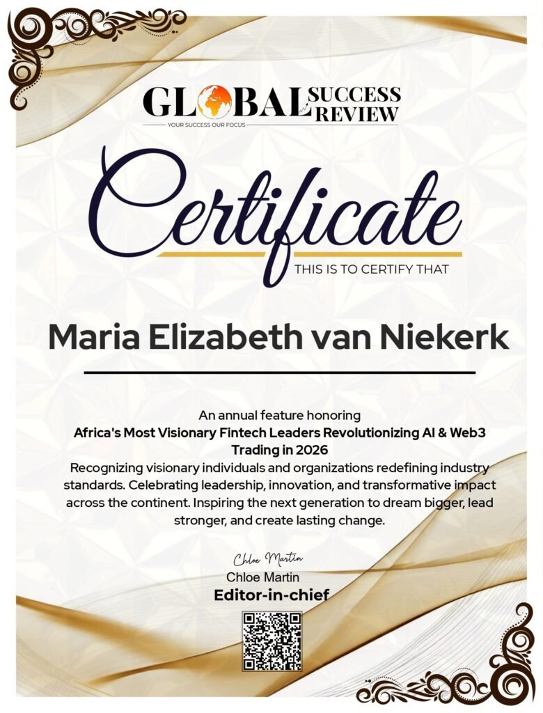 Certificate_Maria-Elizabeth-Van-Niekerk_The Global Success Review Magazine